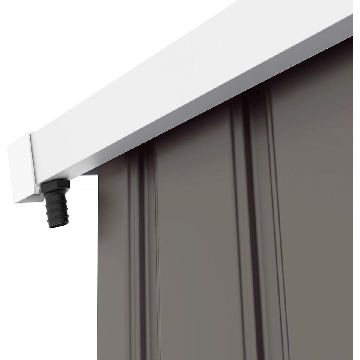 Habitat et Jardin Abri jardin métal  Dallas   - 5,29 m² avec gouttière - Taupe