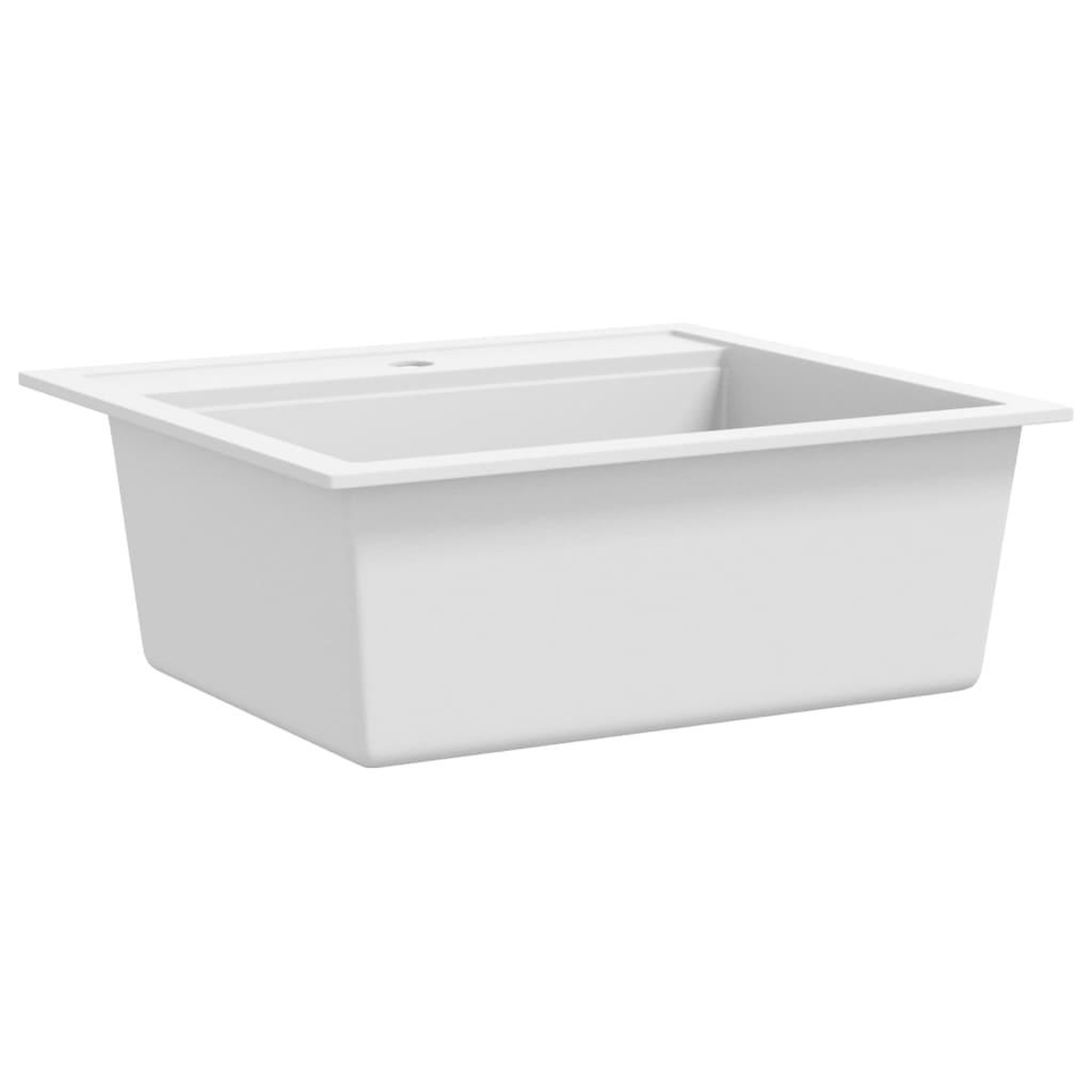 Voir la diapositive 4 : VIDAXL Evier de cuisine Granit Seul lavabo Blanc