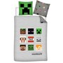 MINECRAFT Minecraft - Parure de Lit Enfant Réversible Faces - Housse de Couette 140x200 Taie d'Oreiller 63x63 cm