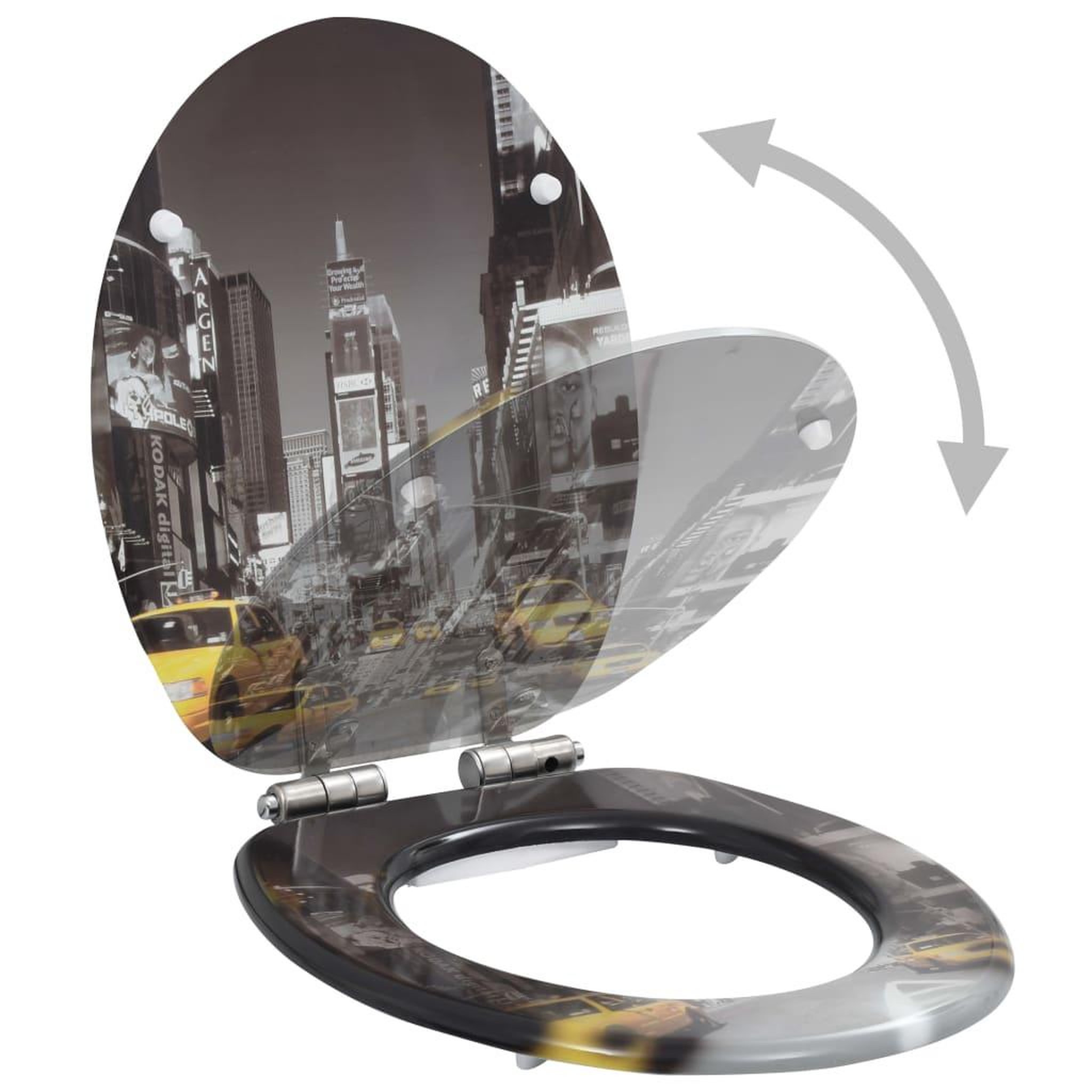 Voir la diapositive 3 : VIDAXL lot de 2 Siege WC MDF Couvercle a fermeture en douceur New York