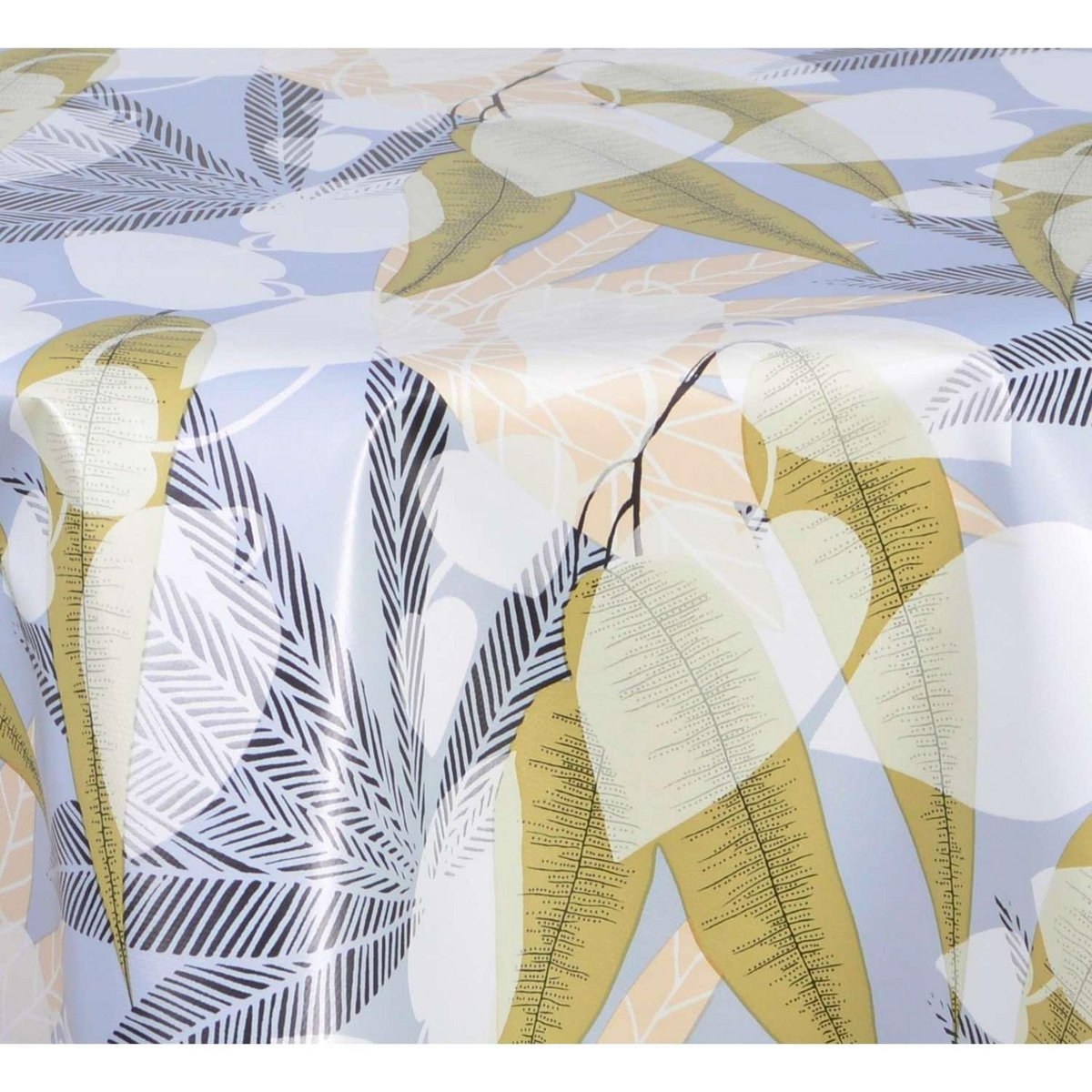 HABITABLE Nappe en toile cirée ronde Sais - Diam. 135 cm - Gris