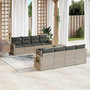 Voir la diapositive 1 : VIDAXL Salon de jardin 9 pcs avec coussins gris clair resine tressee