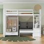Voir la diapositive 4 : MERAX Lit combiné enfant 90x200cm bois coloris blanc