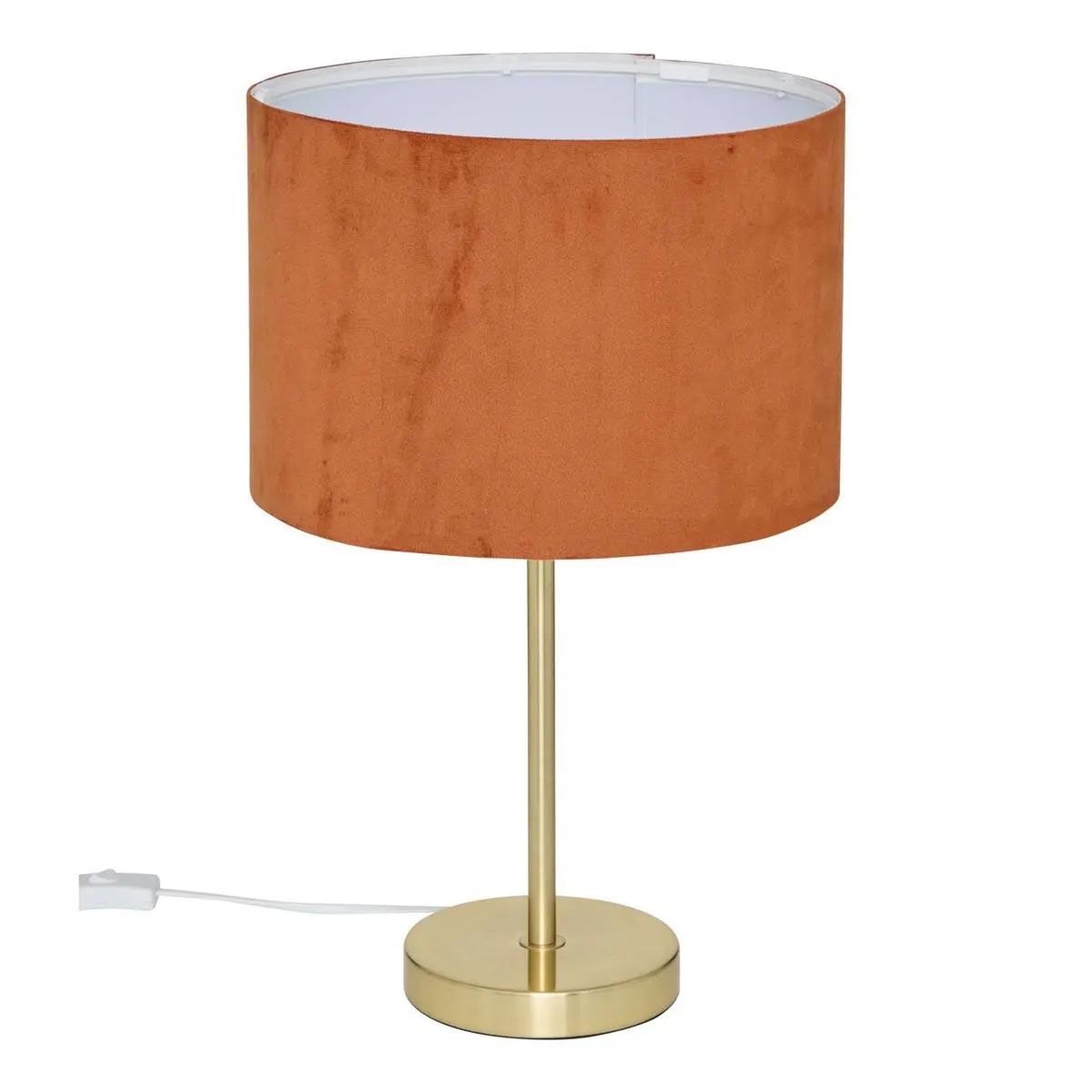 Voir la diapositive 3 : ATMOSPHERA Abat-jour en velours  beline  30cm terracotta