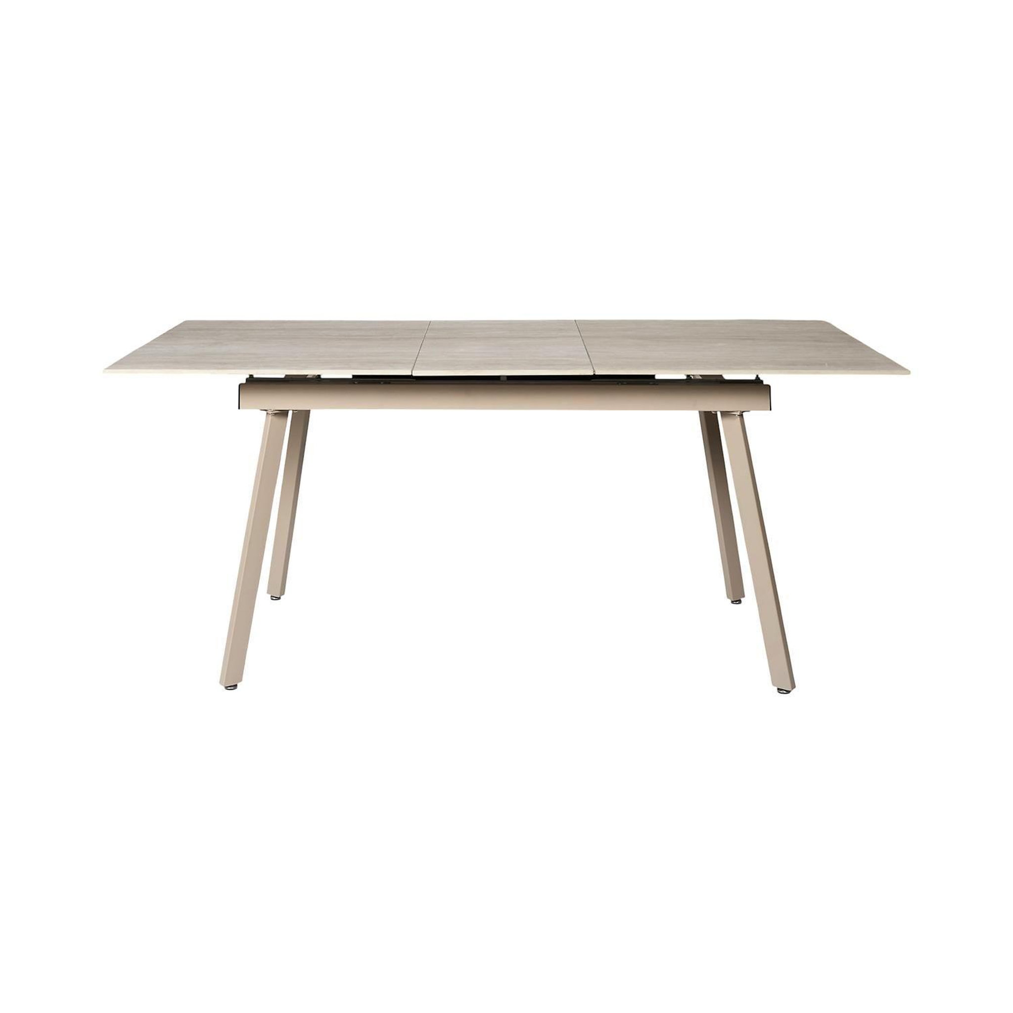 Voir la diapositive 4 : The Home Deco Factory Table à manger extensible en céramique effet travertin pour 6 à 8 personnes pietra - beige