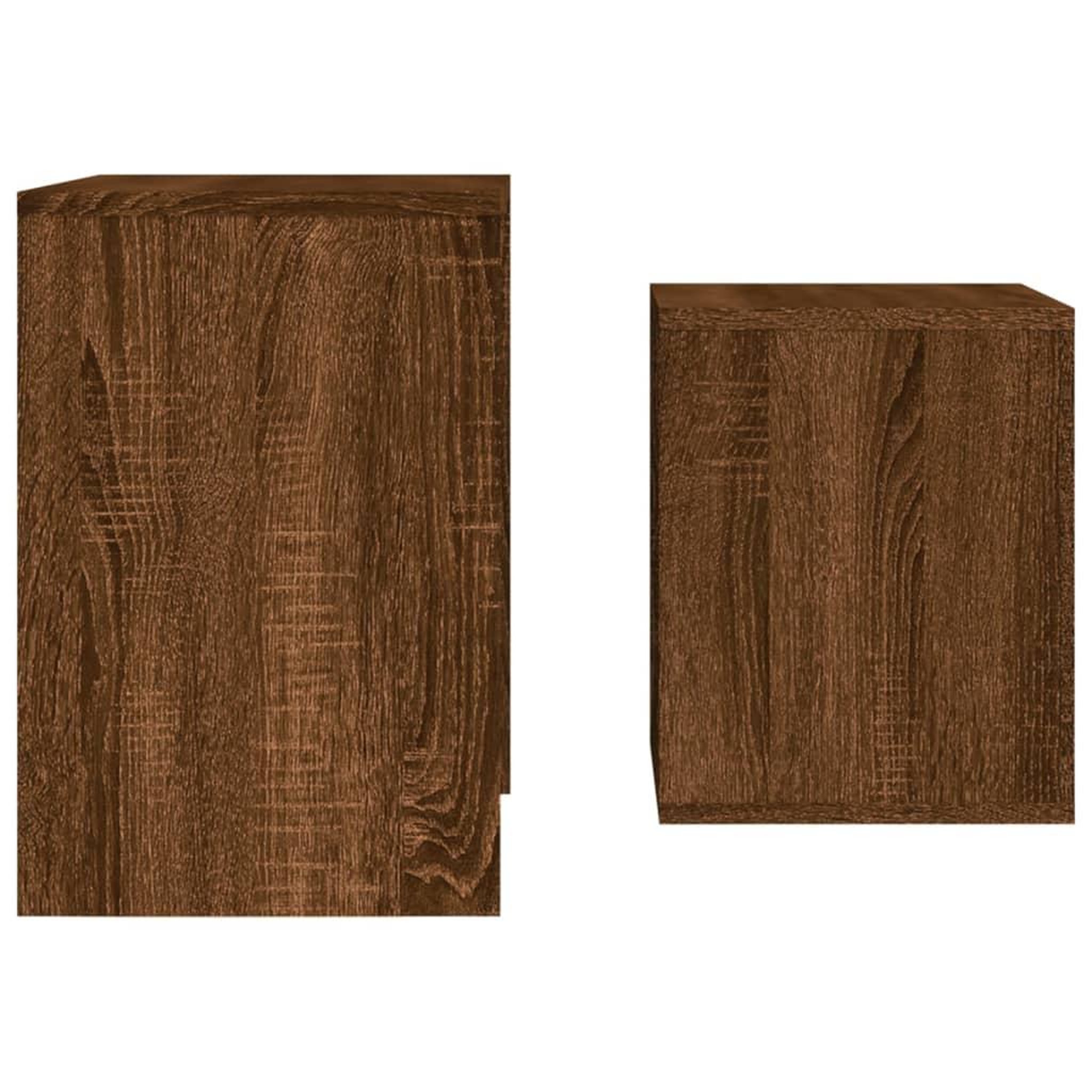 Voir la diapositive 5 : VIDAXL Tables basses gigognes 2 pcs chene marron bois d'ingenierie