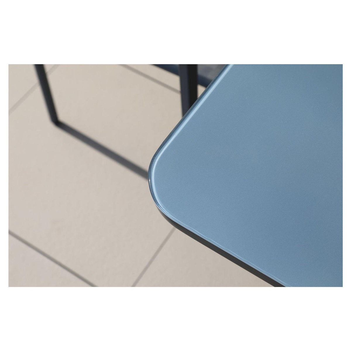 Table de jardin extensible 180/240x100 avec plateau verre texturé FIGUE