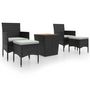 Voir la diapositive 2 : VIDAXL Ensemble de bistro de jardin 5pcs Resine tressee et acacia Noir