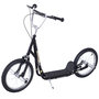 Voir la diapositive 1 : HOMCOM Trottinette patinette freestyle grandes roues pneumatiques Ø 41 cm hauteur guidon réglable béquille pegs inclus acier noir
