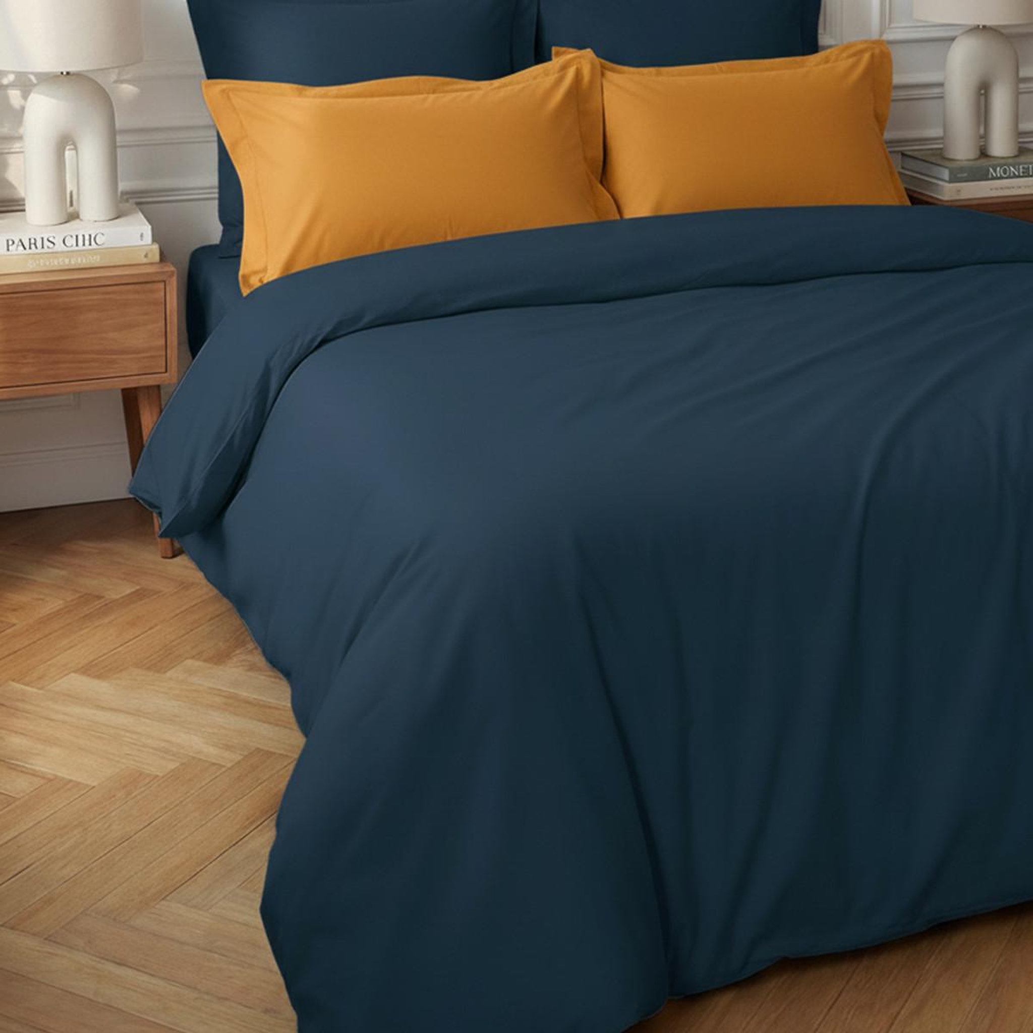 Voir la diapositive 4 : Sensei Maison Housse de couette en percale coton SOFT PERCALE