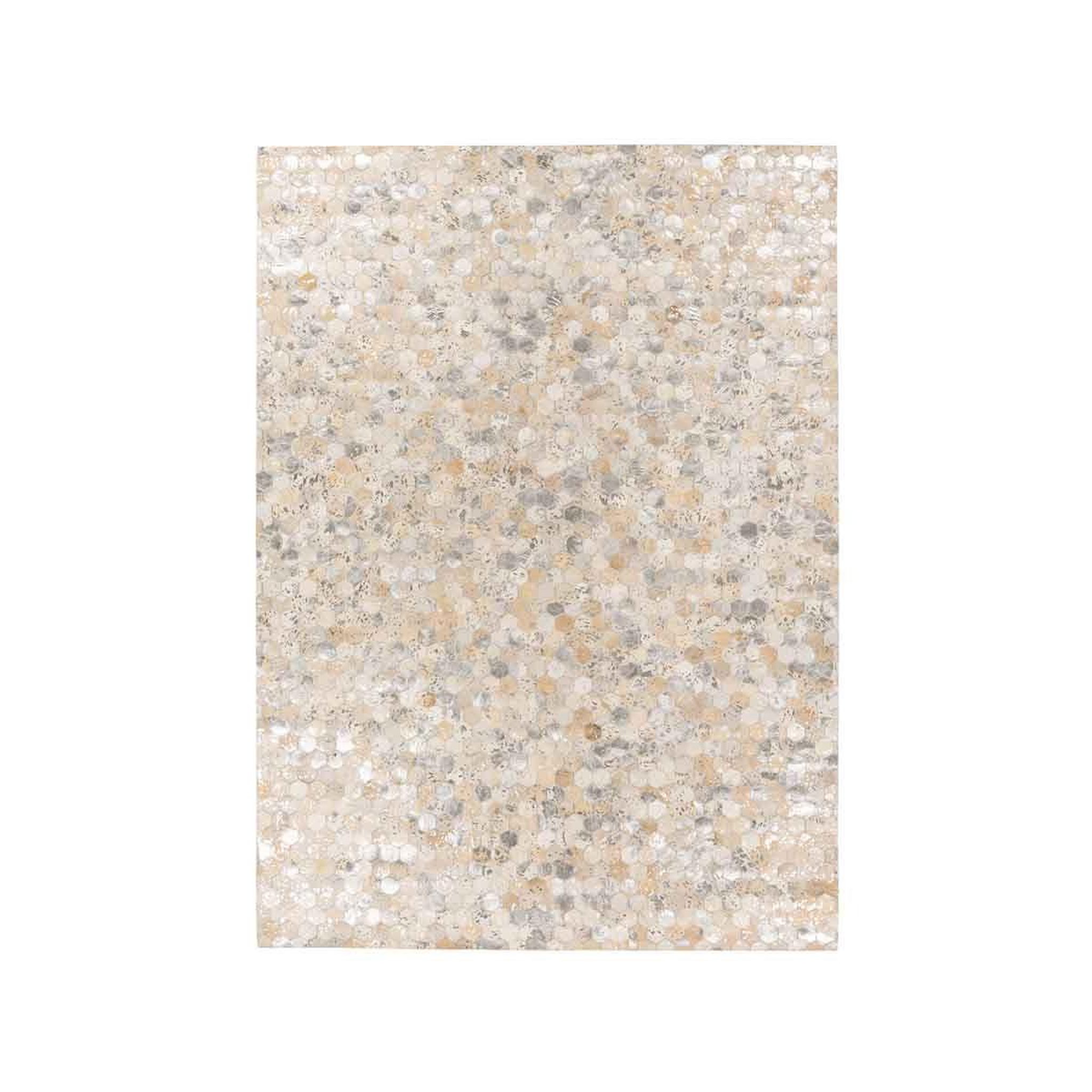 Paris Prix Tapis fait main en cuir à poils ras  ravi  argent. Coloris disponibles : Gris