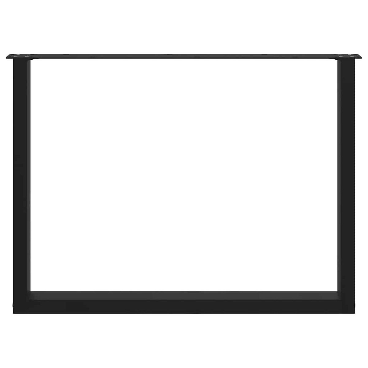 VIDAXL Pieds de table a manger forme de U 2 pcs noir 100x(72-73) cm