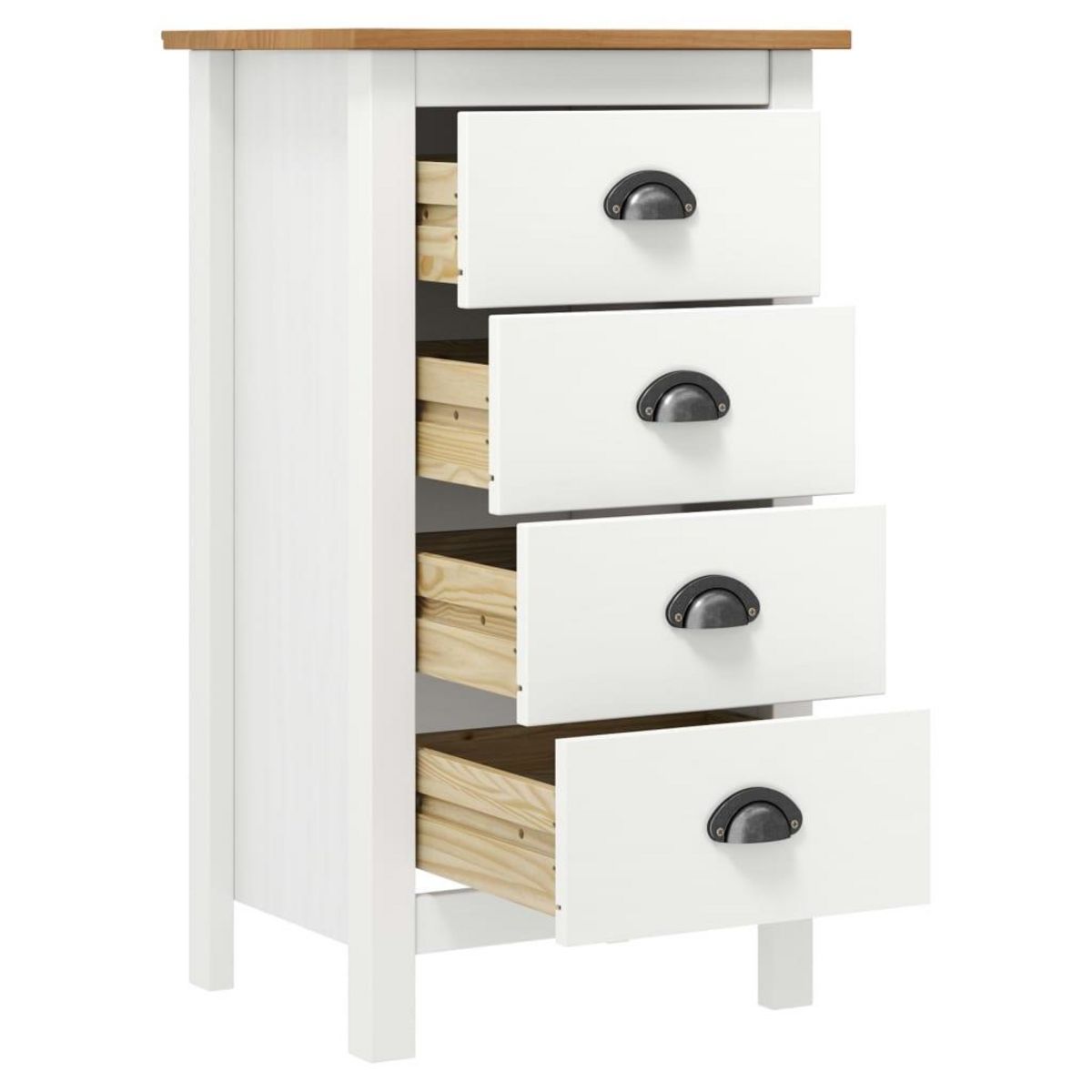 VIDAXL Buffet Hill Blanc 46x35x80 cm Bois de pin solide