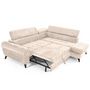 Voir la diapositive 2 : LISA DESIGN Marlo - canapé d'angle droit 5 places convertible avec coffre et têtières en velours texturé