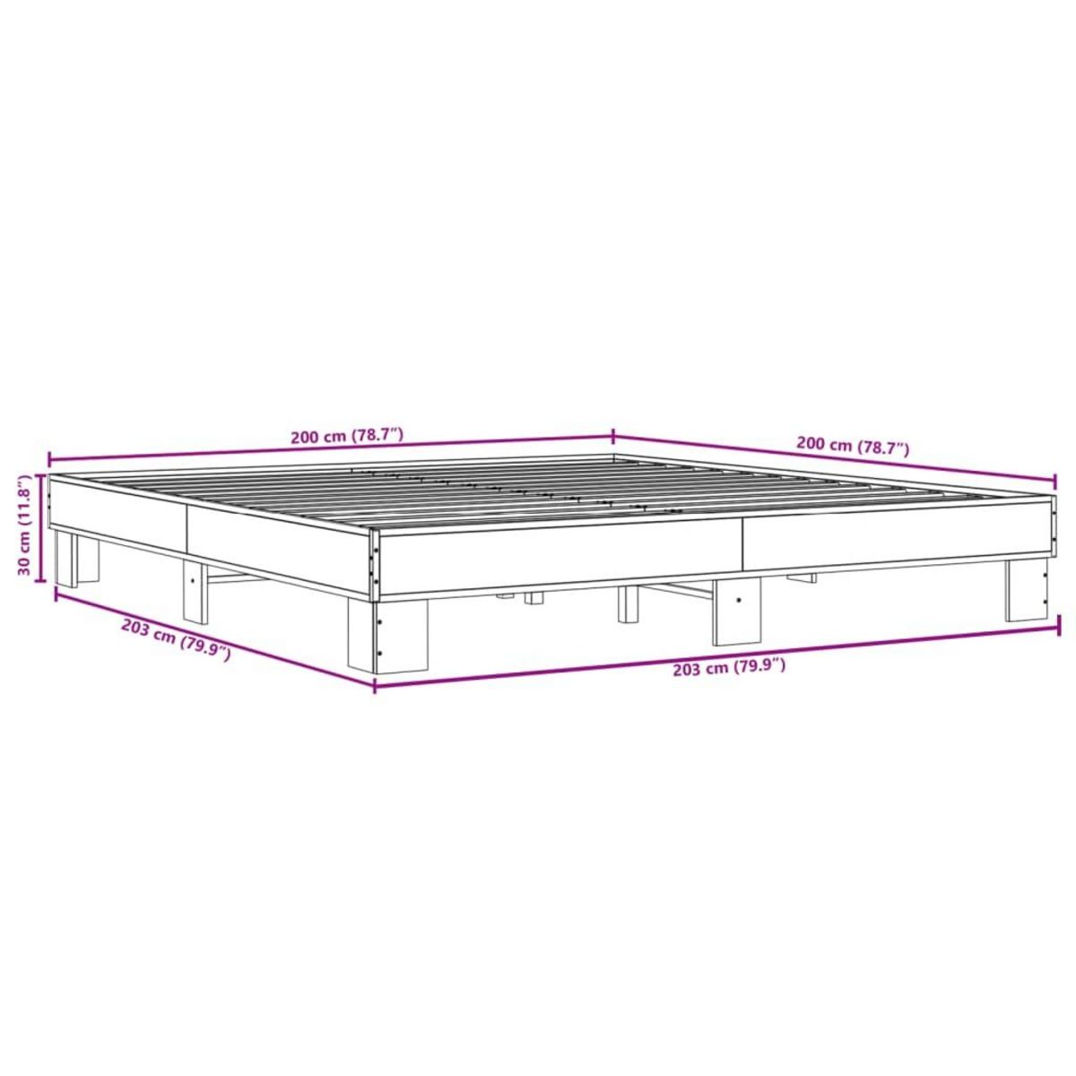 VIDAXL Cadre de lit sans matelas chene sonoma 200x200 cm