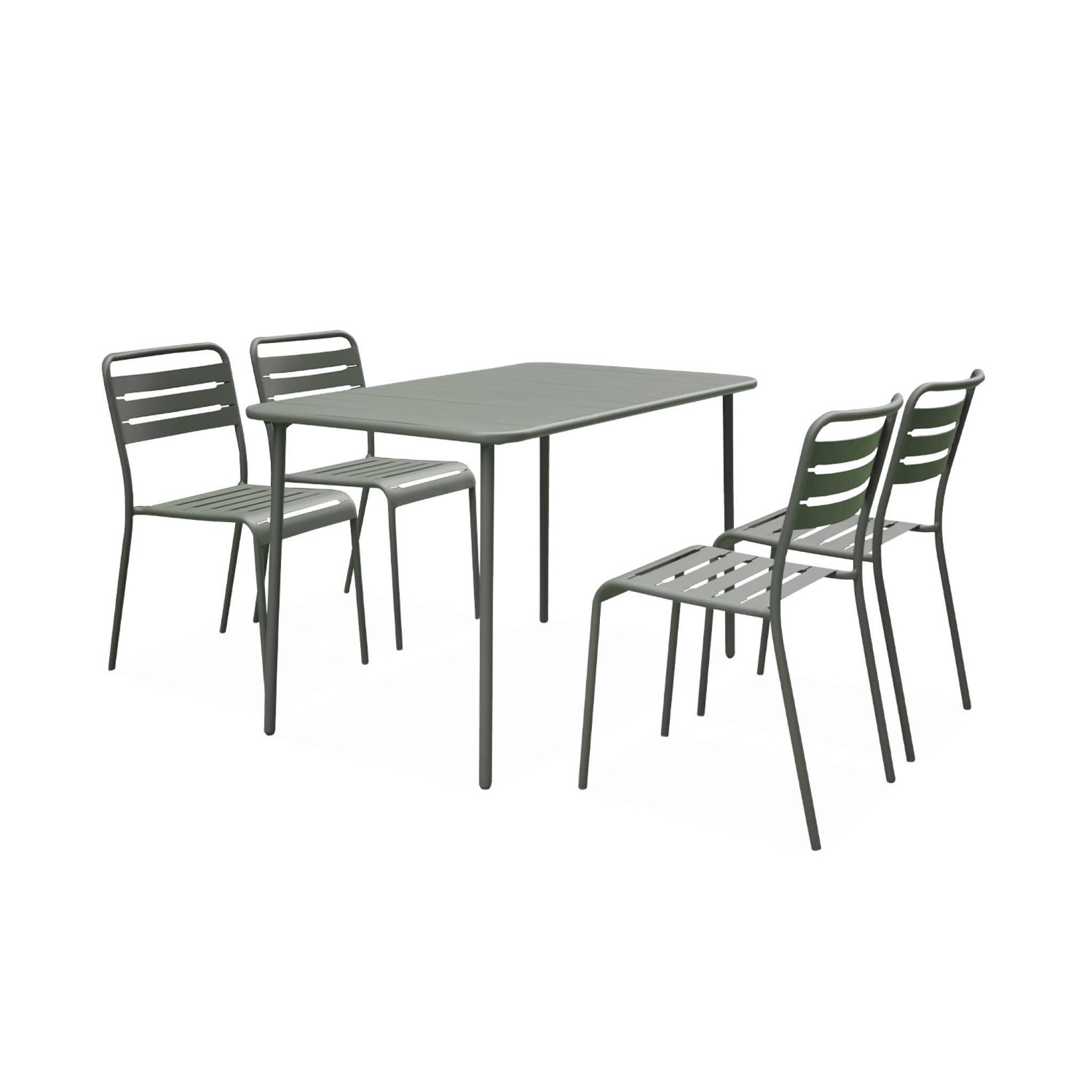 Voir la diapositive 4 : SWEEEK Table de jardin métal 4 places, Amelia L 120 x 70 x 72,5cm