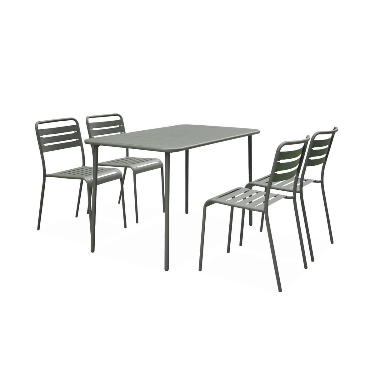 SWEEEK Table de jardin métal 4 places, Amelia L 120 x 70 x 72,5cm