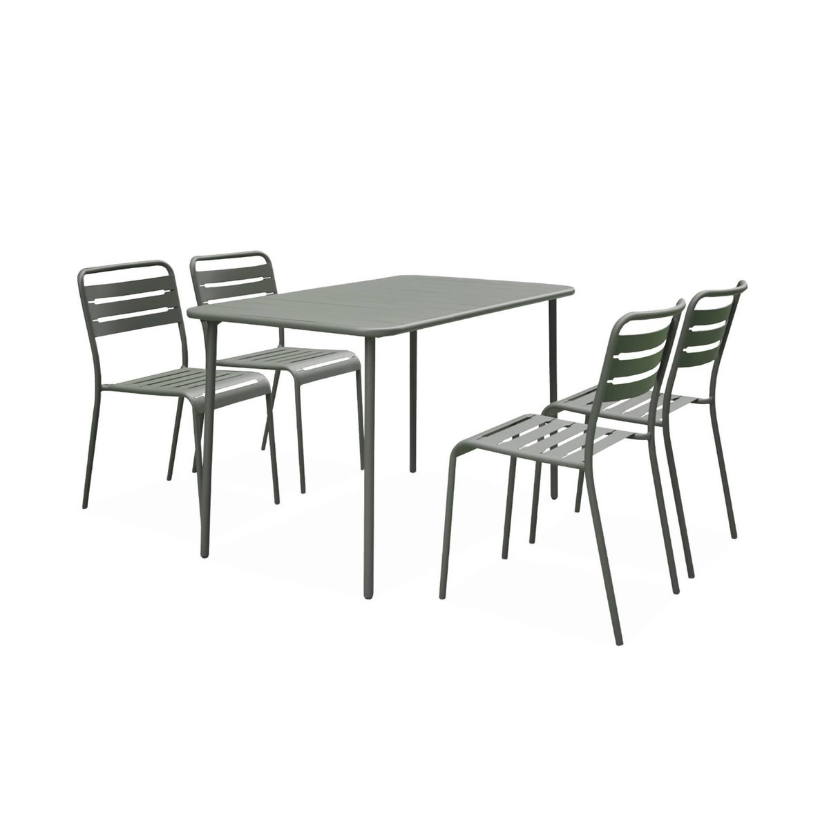 SWEEEK Table de jardin métal 4 places, Amelia L 120 x 70 x 72,5cm