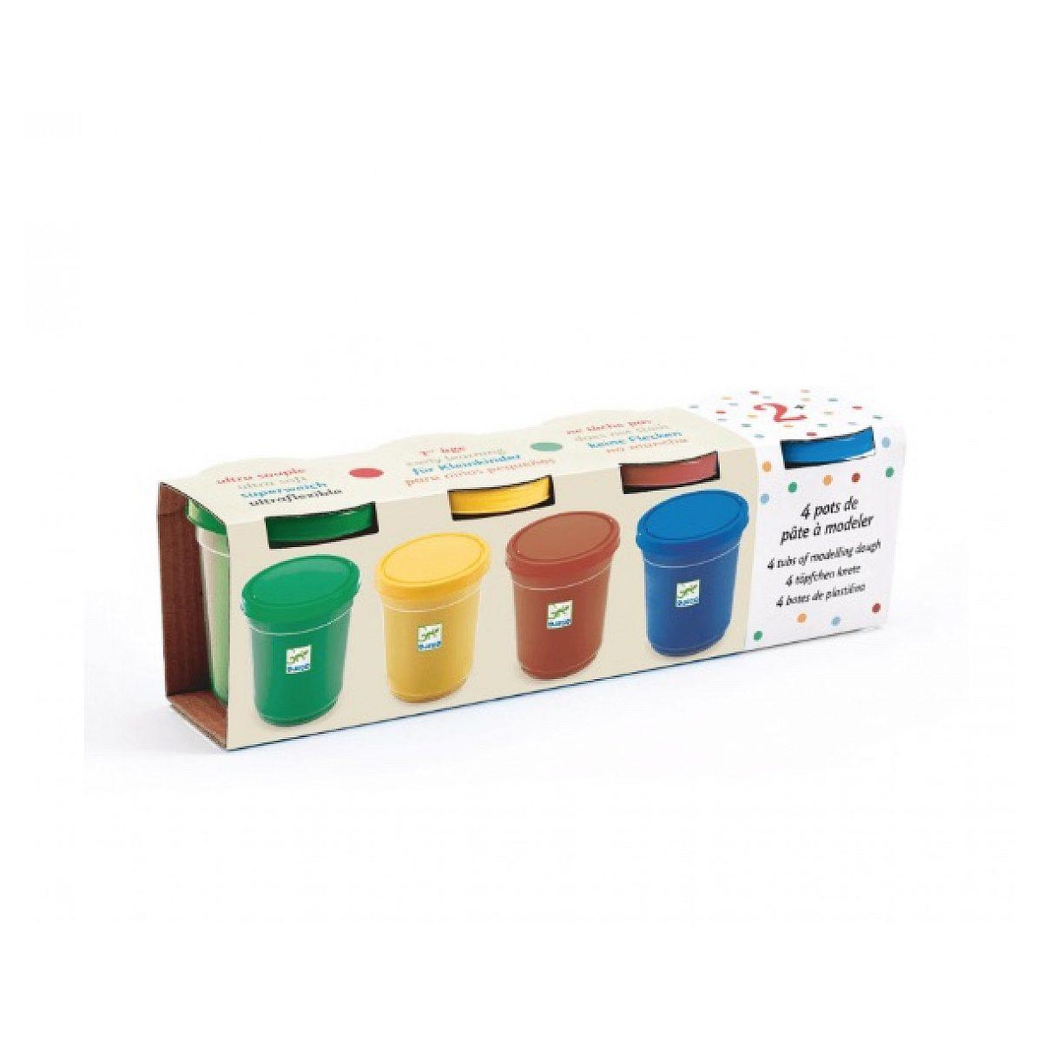 Djeco 4 pots de pate a modeler nature