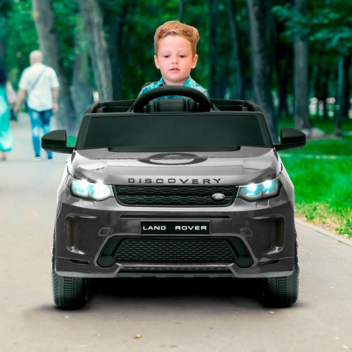 PLAY4FUN Voiture électrique SUV pour enfant Land Rover Discovery 2x 25W - marche AV/AR, Phares et Système audio