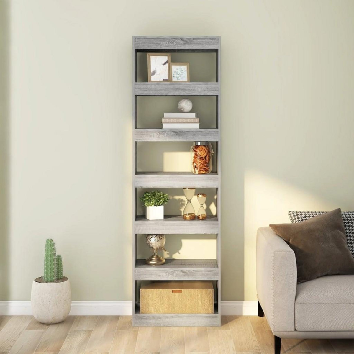 VIDAXL Bibliotheque/Separateur de piece Sonoma gris 60x30x198 cm