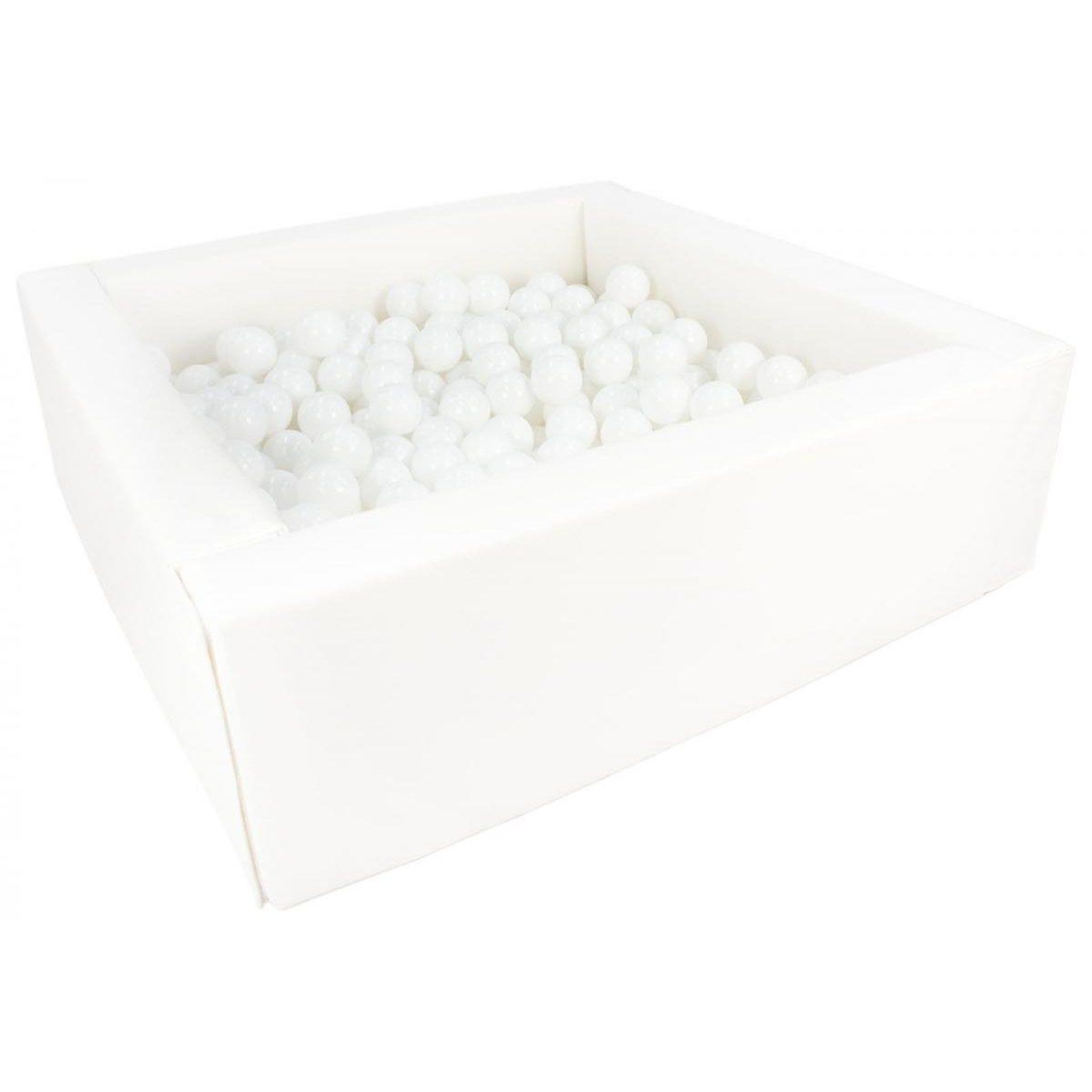 VELINDA Piscine à balles carrée avec 300 balles - blanc/blanc