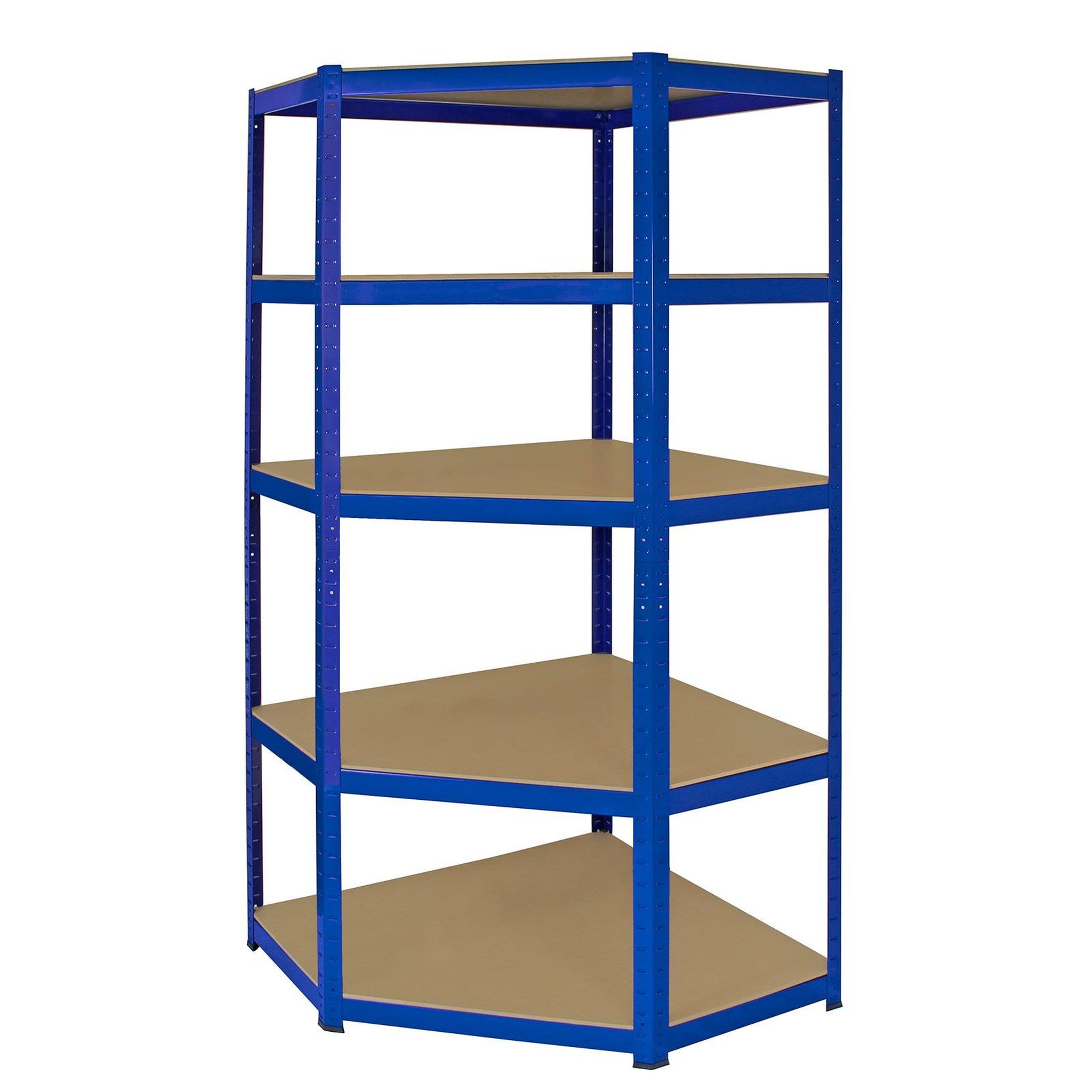 Voir la diapositive 4 : MONSTER RACKING Lot de 1 rayonnage d'angle t-rax & 2 rayonnages t-rax en acier bleu
