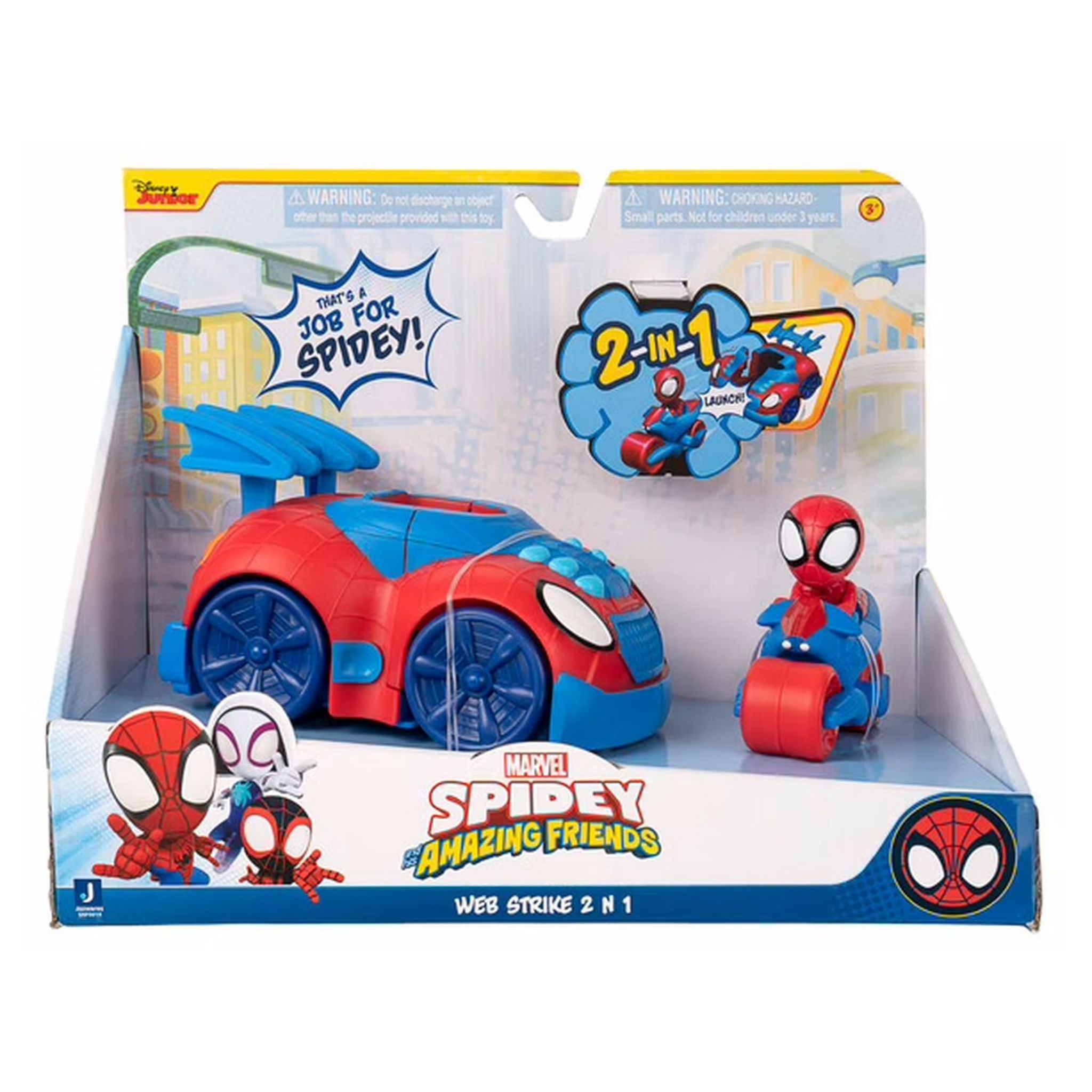 JAZWARES Véhicule 2 en 1 Flip & Jet Marvel Spidey and His Amazing Friends