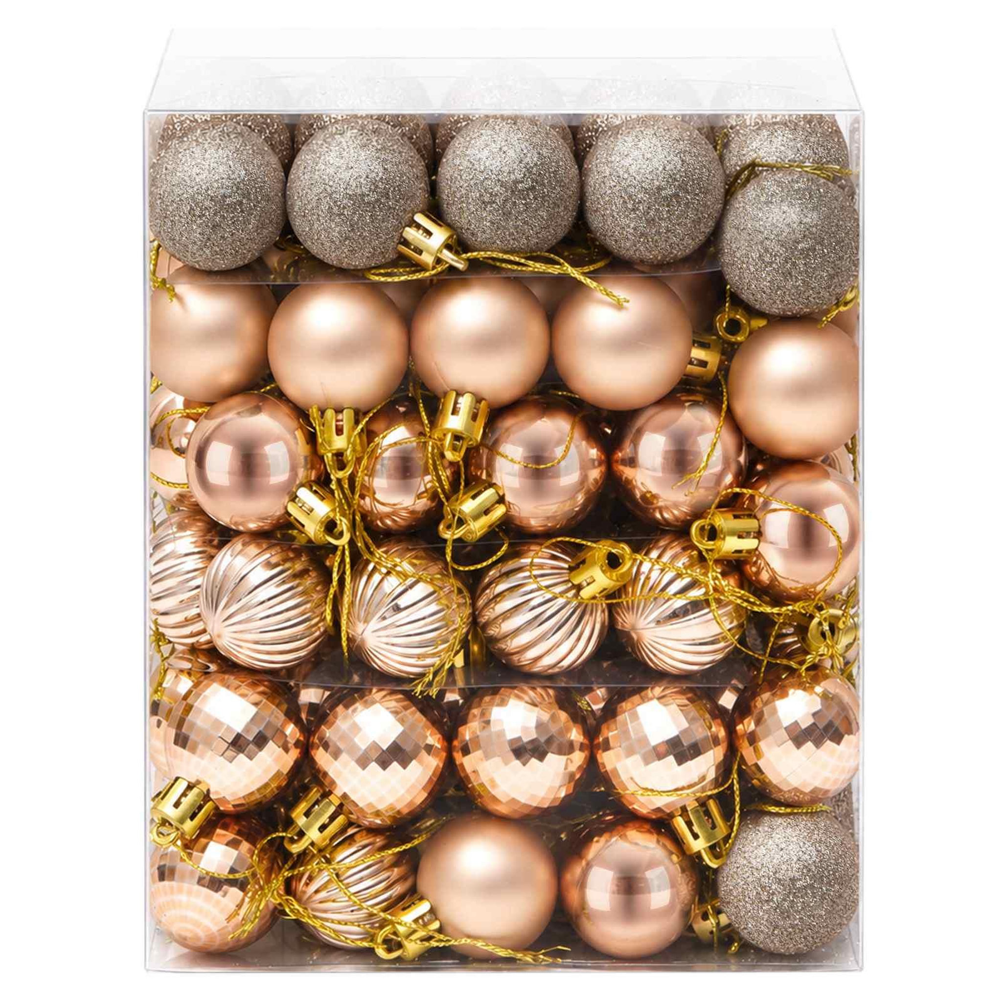 Voir la diapositive 4 : VIDAXL Ensemble de boules de Noël 150 pc Or rose Diam. 3 cm