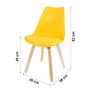 Voir la diapositive 3 : FORNORD Chaise scandinave jaune avec coussin