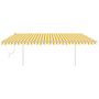 Voir la diapositive 2 : VIDAXL Auvent manuel retractable avec LED 5x3,5 m Jaune et blanc