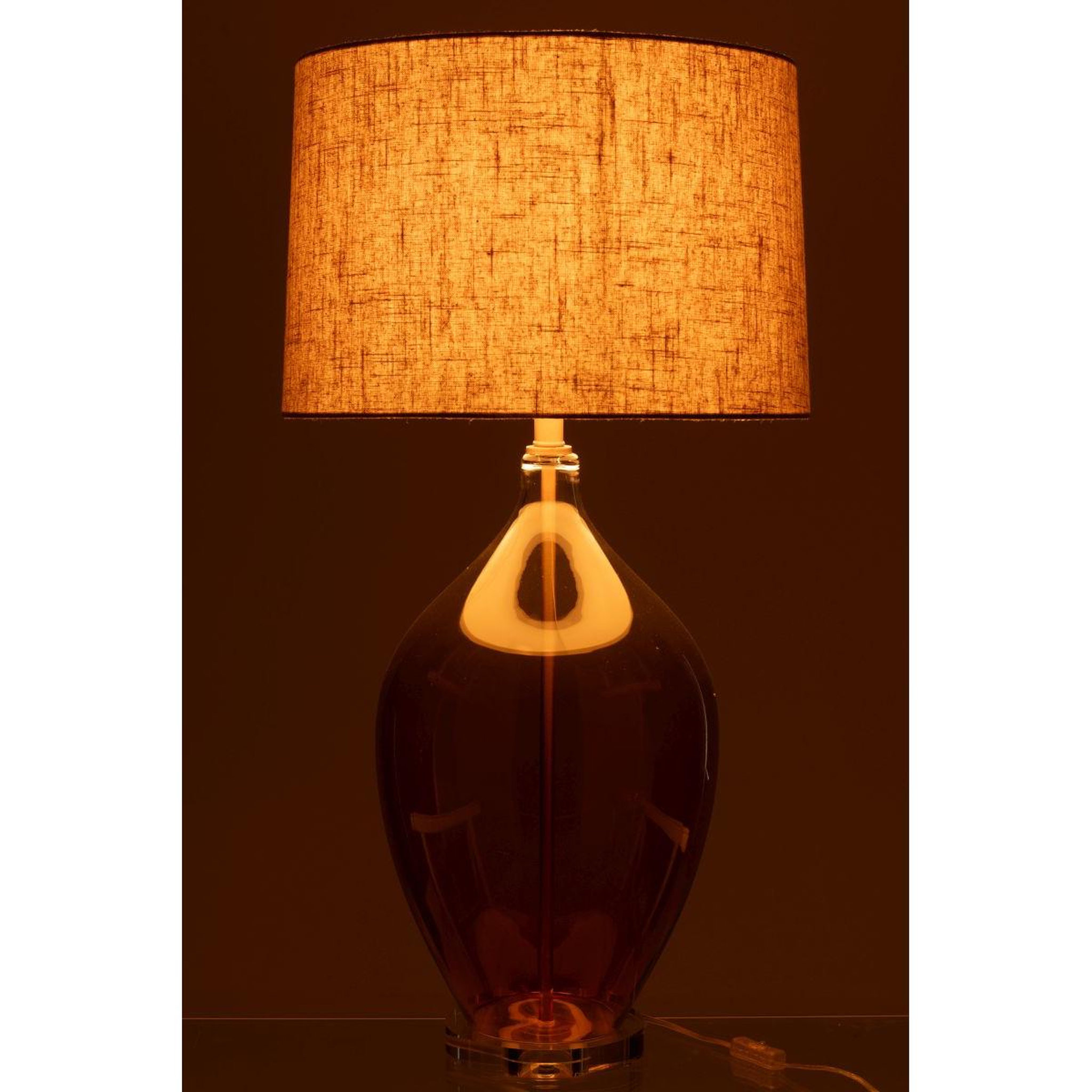 Voir la diapositive 3 : J-LINE Lampe à poser en verre  sharlene  85cm ambre