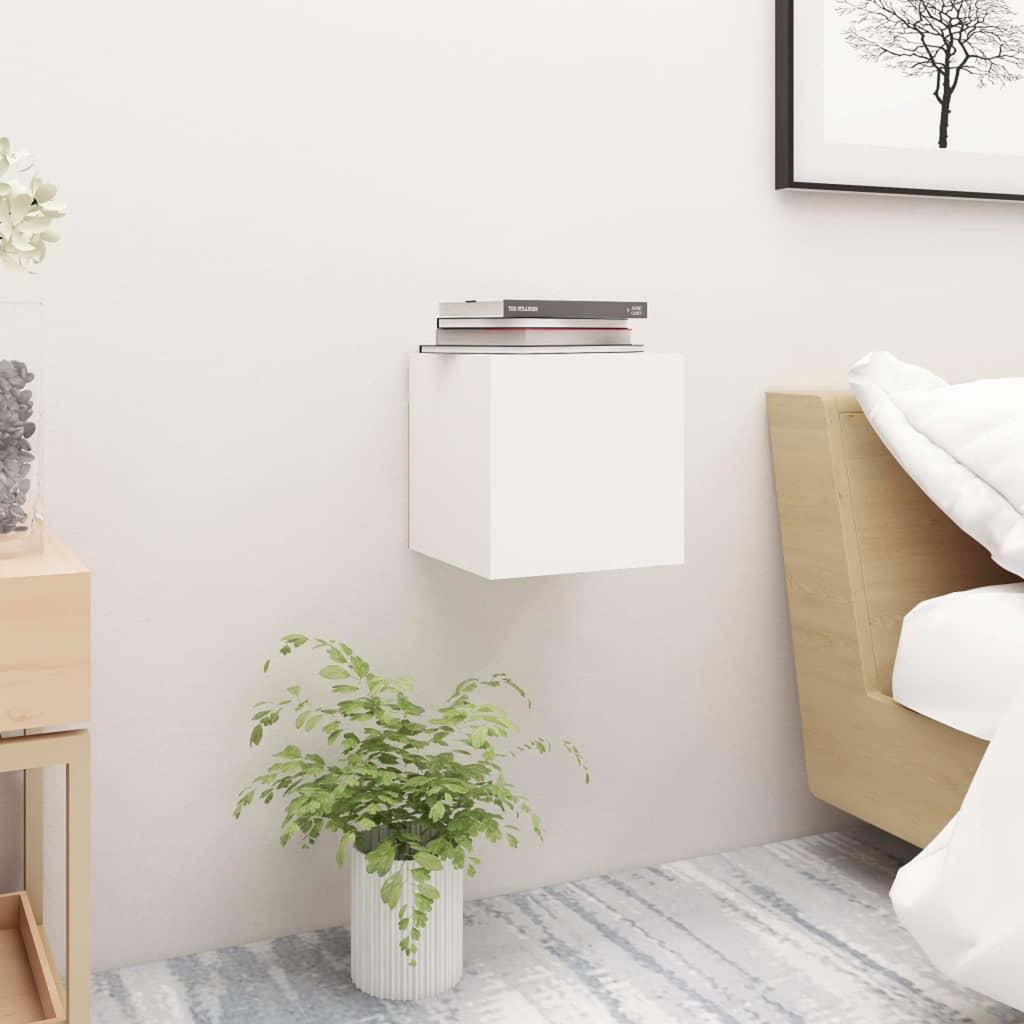 Voir la diapositive 2 : VIDAXL Tables de chevet 2 pcs Blanc 30,5x30x30 cm Bois d'ingenierie