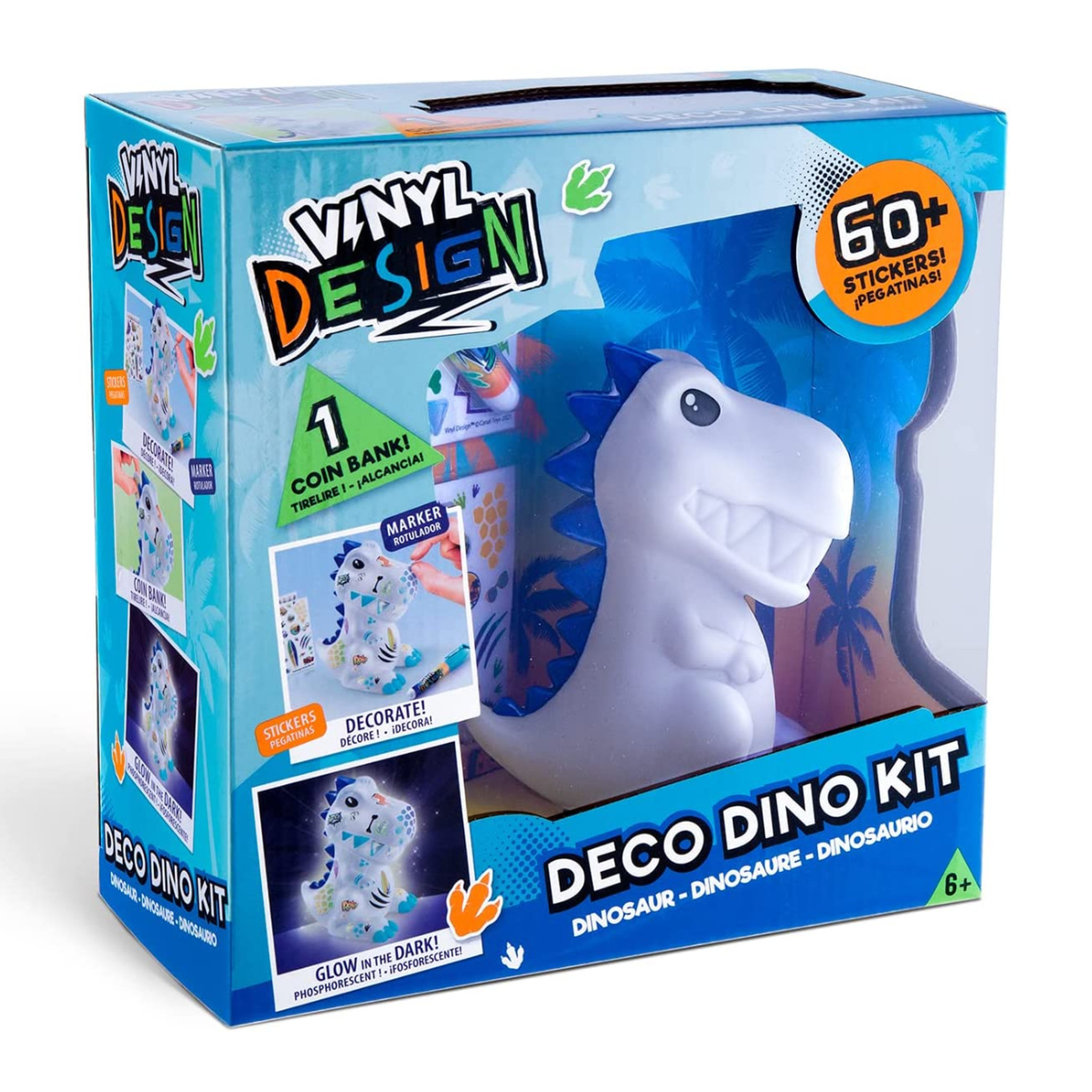 Voir la diapositive 1 : CANAL TOYS Déco Dinosaure Kit - Tirelire Phosphorescente