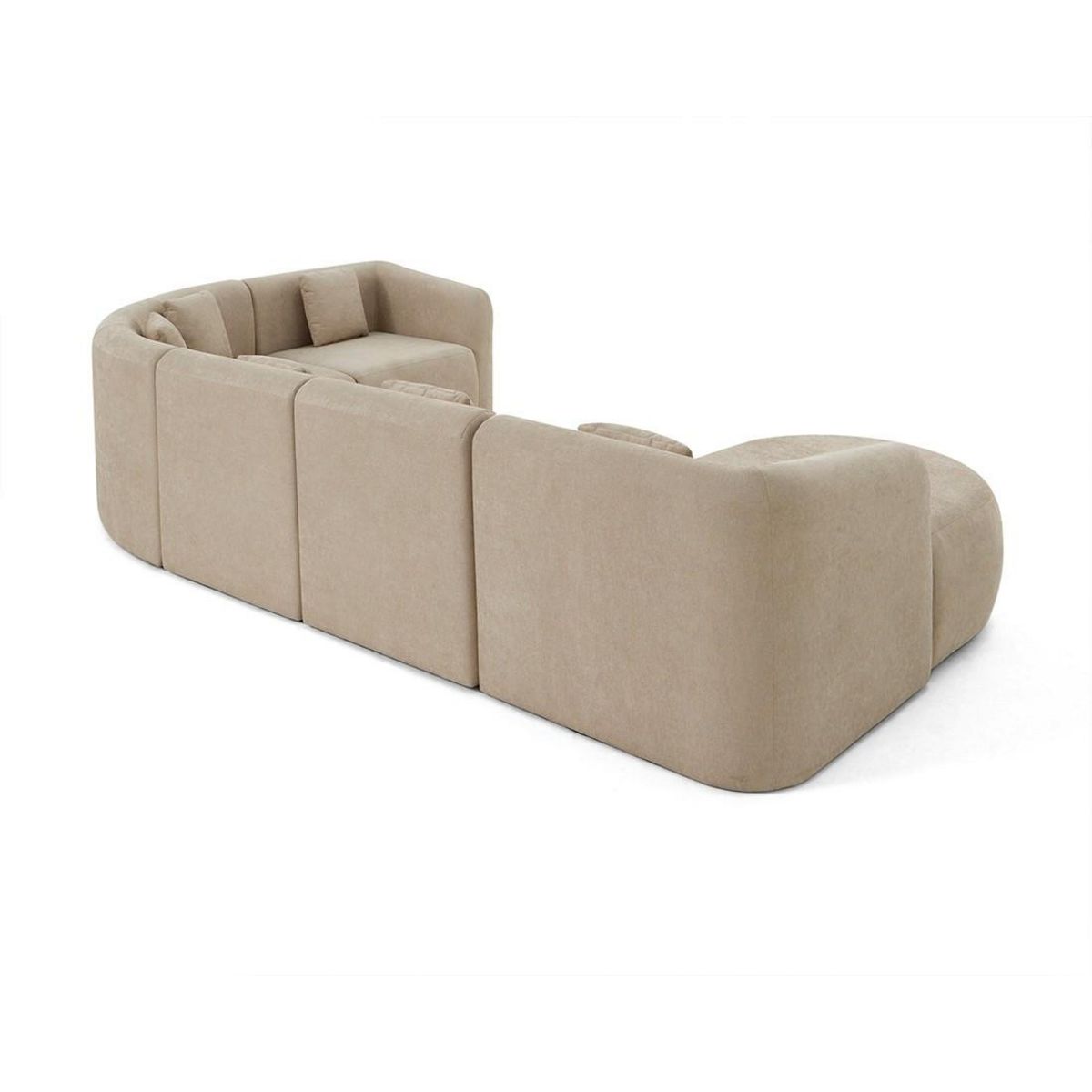 LISA DESIGN Ikare - canapé modulable d'angle gauche - 6 places - en tissu