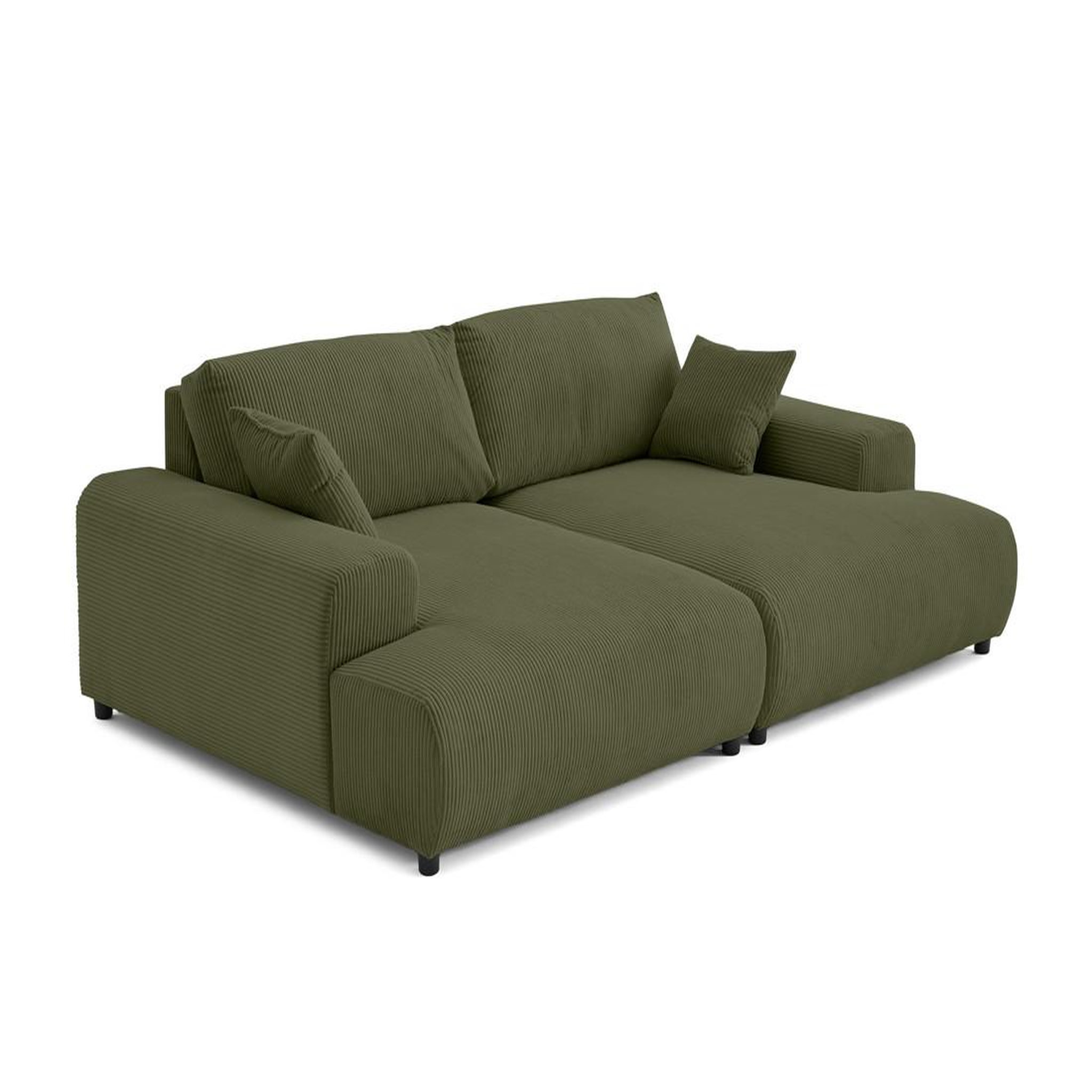 Voir la diapositive 3 : LISA DESIGN Garance - canapé droit 4 places double méridienne - assise profonde - en velours côtelé