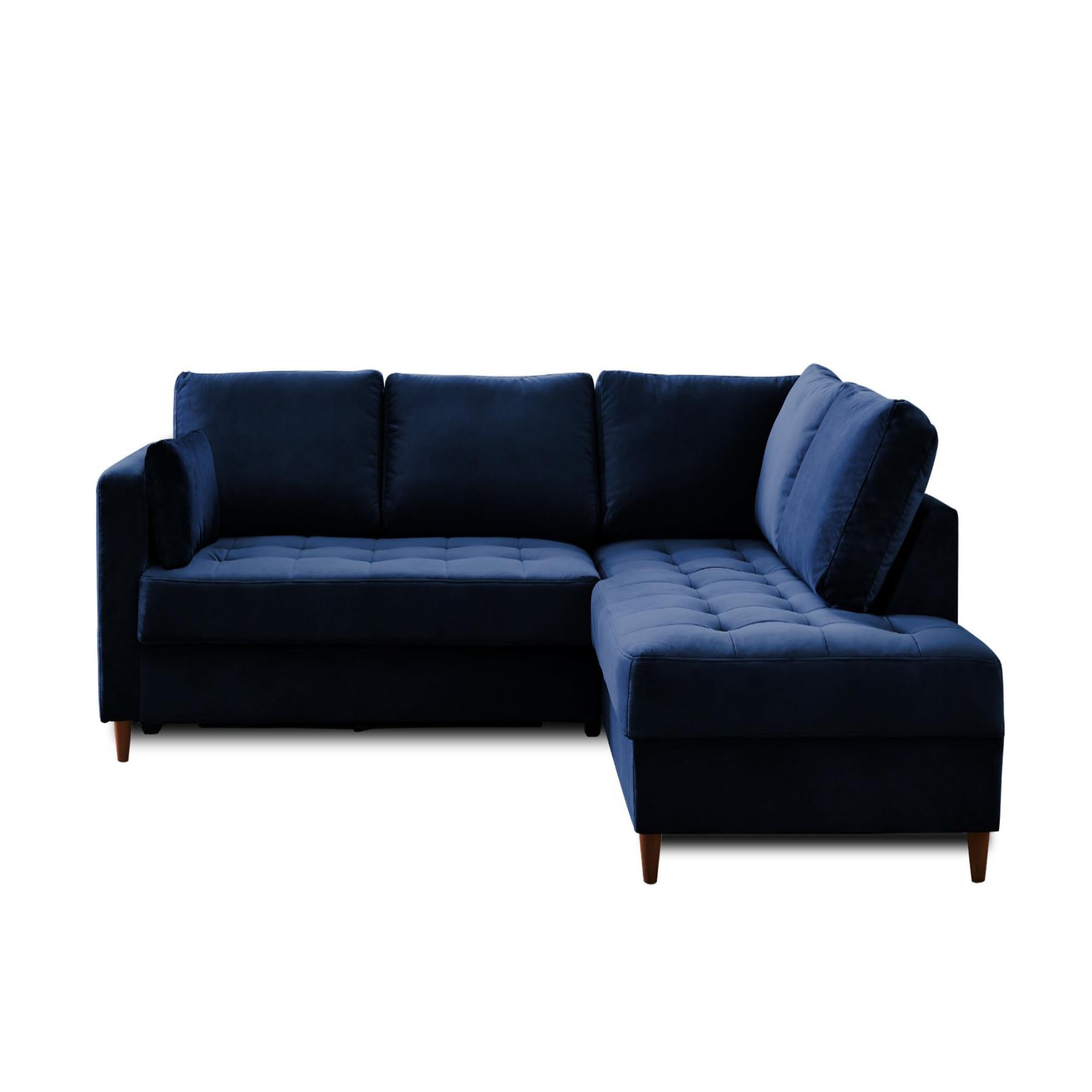 Voir la diapositive 1 : BEST MOBILIER Anna - canapé d'angle droit - 5 places - convertible - en velours