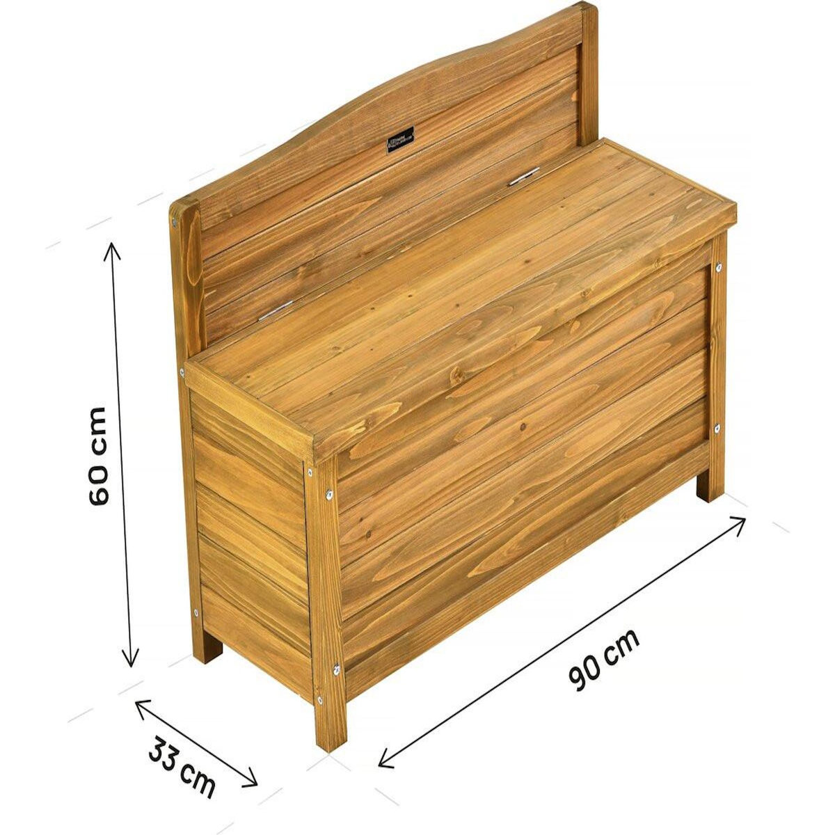 Habitat et Jardin Banc coffre de jardin en bois  Ben  - 90 x 33 x 60 cm - Marron