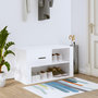 Voir la diapositive 1 : VIDAXL Armoire a chaussure Blanc brillant 80x35x45 cm Bois ingenierie