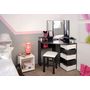 Voir la diapositive 8 : Coiffeuse d'angle 3 miroirs 5 tiroirs pivotants GIRLY