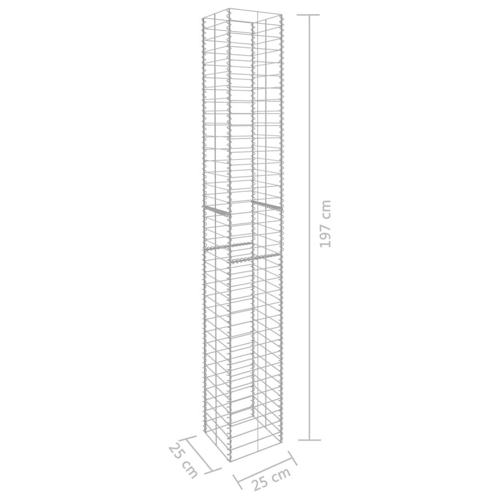 Voir la diapositive 6 : VIDAXL Paniers de gabion 3 pcs acier galvanise 25x25x197 cm