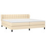 Voir la diapositive 3 : VIDAXL Sommier a lattes de lit avec matelas Creme 200x200 cm Tissu