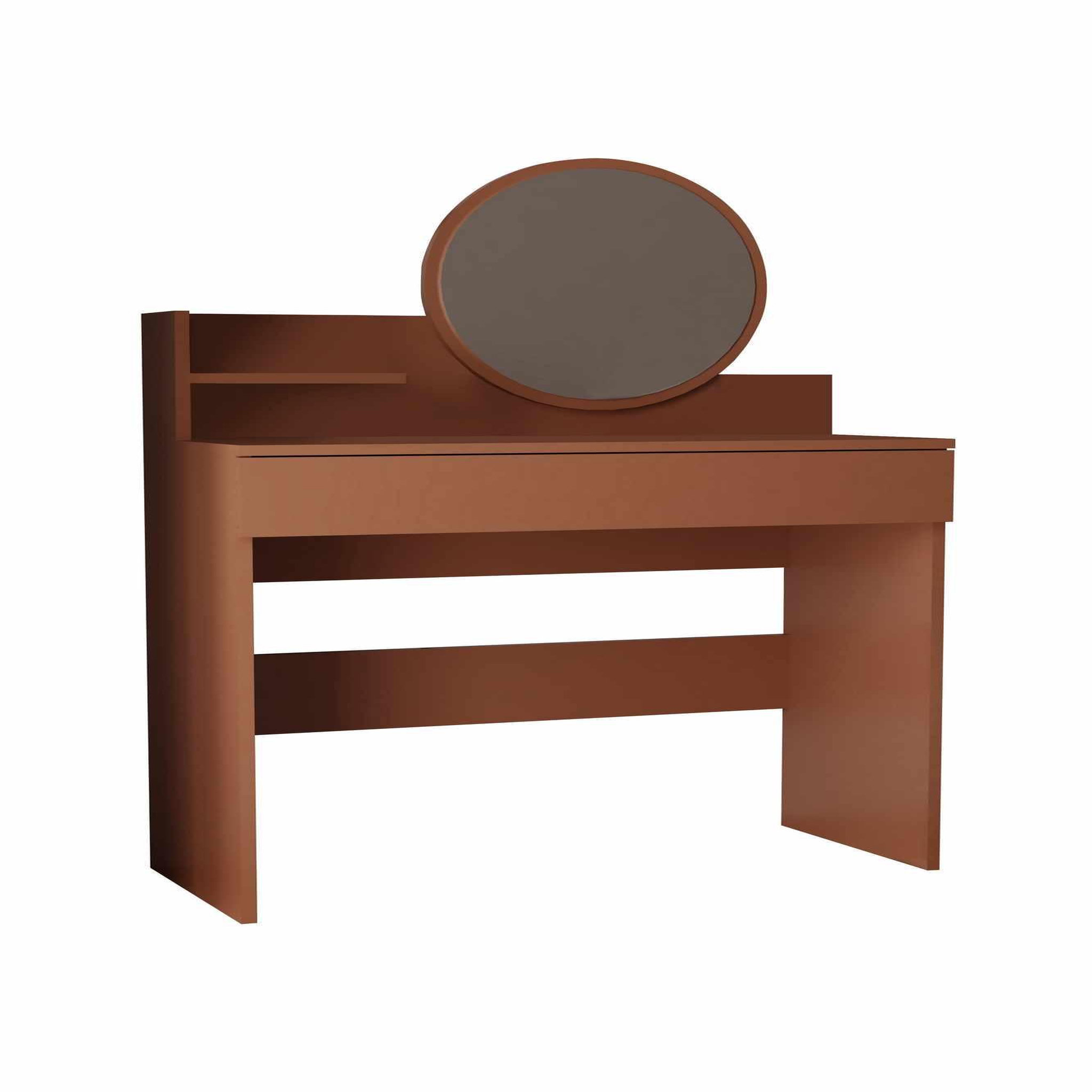Habitat et Jardin Coiffeuse avec miroir en bois  harmony mini round  - 90 x 40 x 133 cm - terracotta