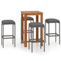 Voir la diapositive 2 : VIDAXL Ensemble de bar de jardin avec coussins 5 pcs Gris