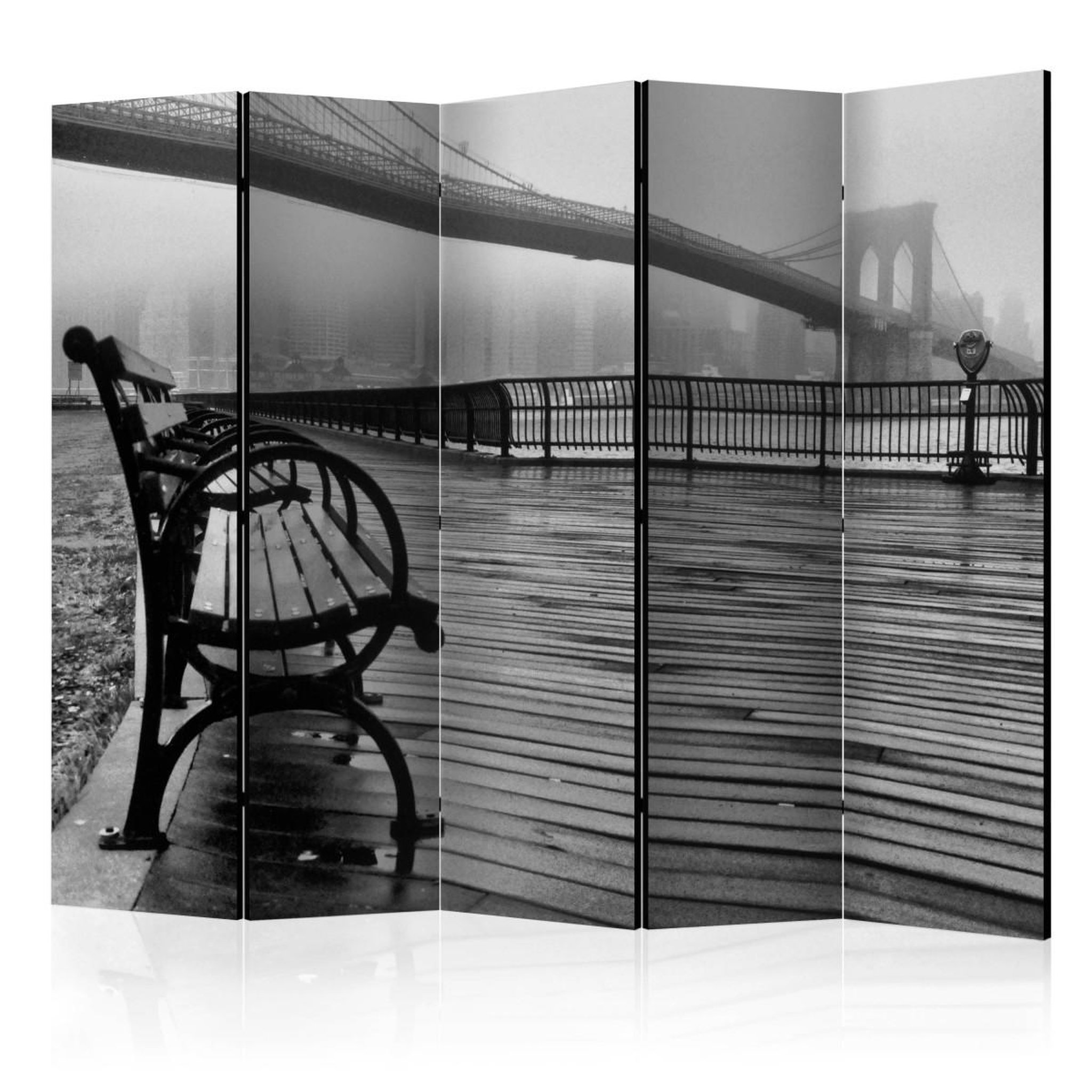 Paris Prix Paravent 5 volets  a foggy day on the brooklyn bridge  172x225cm