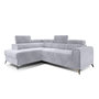 Voir la diapositive 5 : BEST MOBILIER Talisay - canapé d'angle gauche - 5 places - convertible avec coffre - en velours