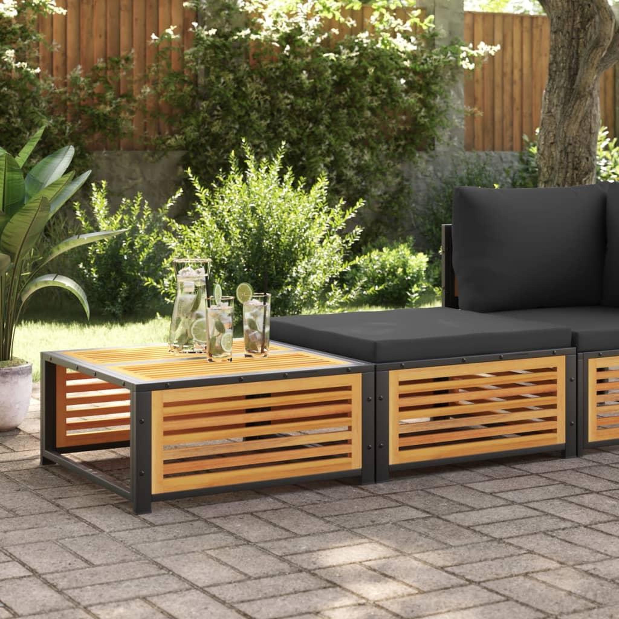 VIDAXL Table de jardin avec tabouret bois d'acacia massif