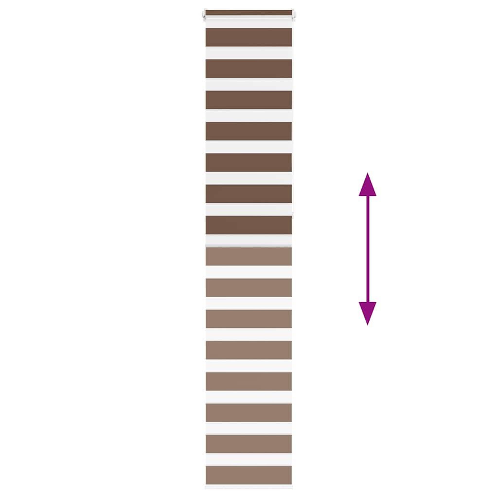 Voir la diapositive 5 : VIDAXL Store zebre marron 45x230 cm largeur du tissu 40,9 cm polyester
