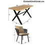 Voir la diapositive 3 : MERAX Salon de jardin 6 places avec table et chaises en rotin, bois noir