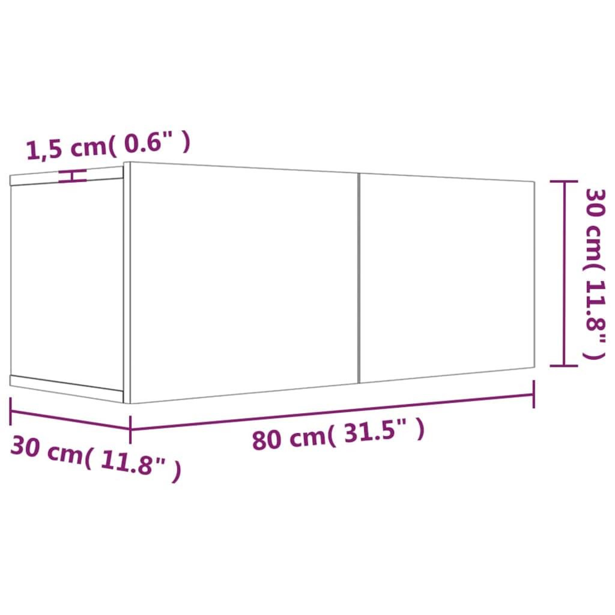 Voir la diapositive 6 : VIDAXL Meuble TV sonoma gris 80x30x30 cm bois d'ingenierie